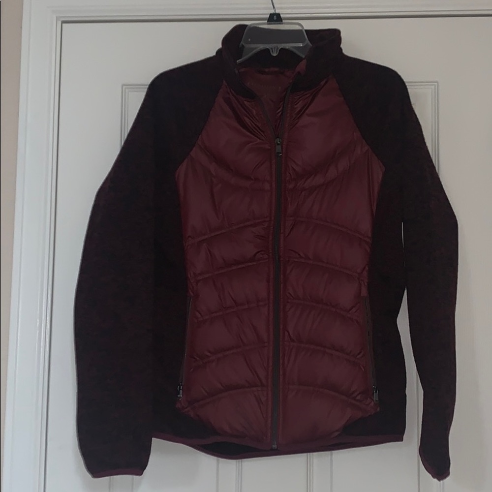 Maroon puffer jacket